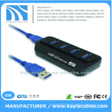 High Speed 4-Port USB 3.0 Hub Adapter Led indicator for PC Computer